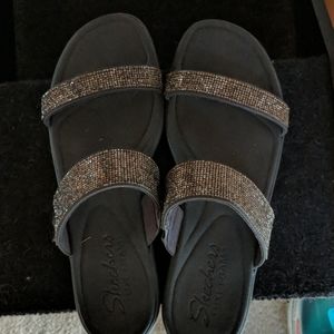 Skechers Bling Sandals, rhinestone, like new, 10